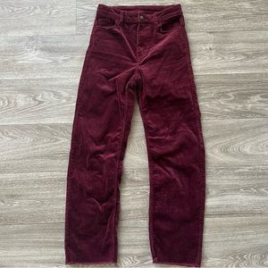Burgundy Corduroy Boot Cut Pants